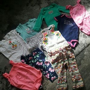 10 pieces of baby girl clothes 9 months